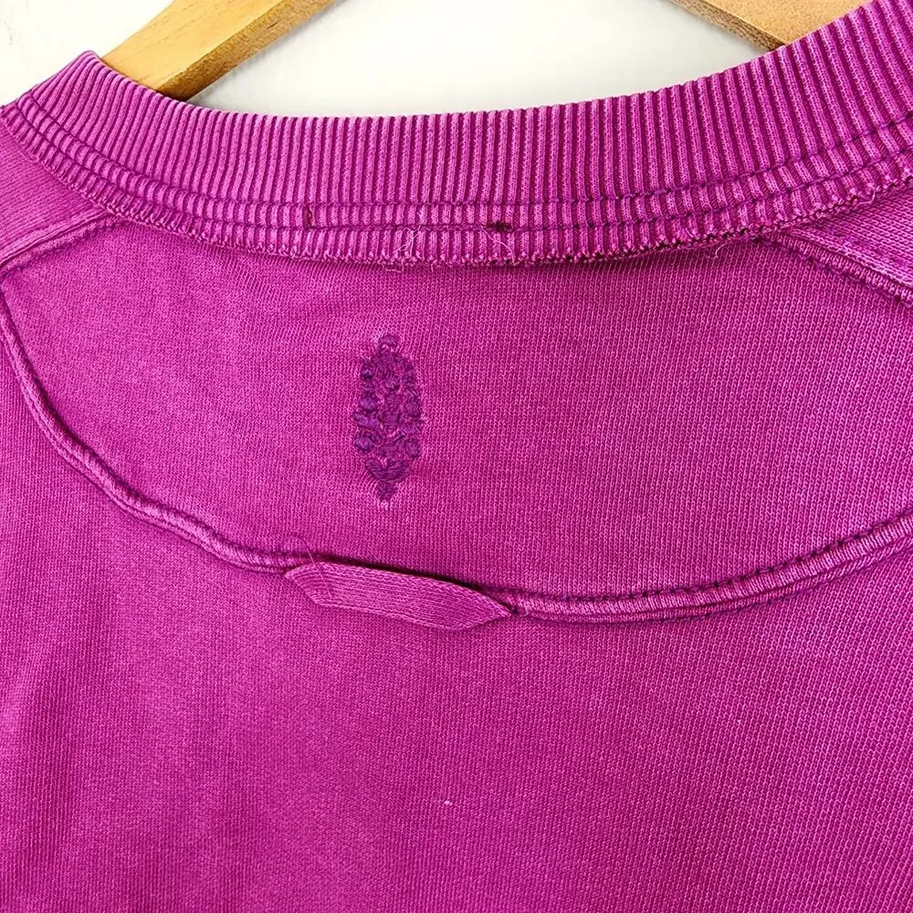Free People x Hatch Maternity Intercept Crewneck Sweatshirt Fluorescent Berry S